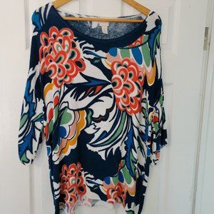 Chico's‎ vibrant sweater tunic 3/4 sleeves Size 2/L